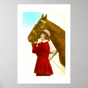 Lady with horse poster