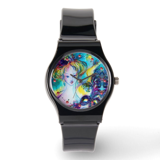 LADY WITH MASK / Venetian Masquerade Ball,black Watch (Front)