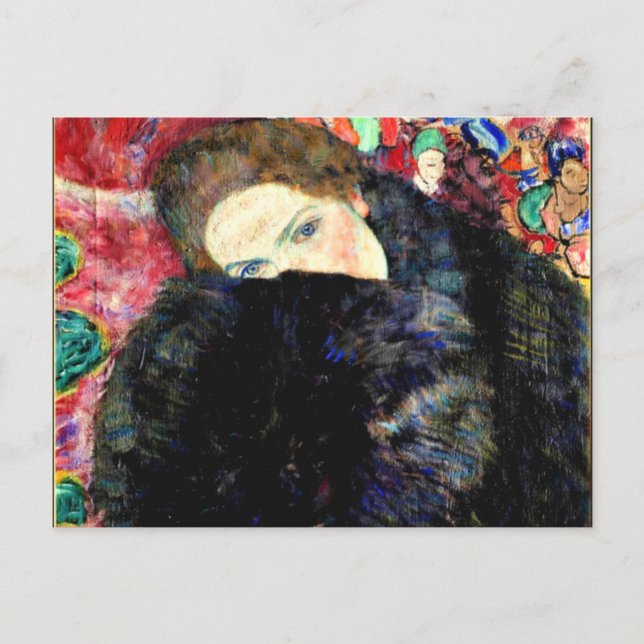 Lady with Muff by Gustav Klimt Postcard (Front)