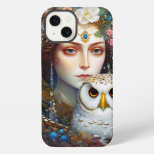 Lady With Owl Surreal Fantasy Art iPhone 13 Case