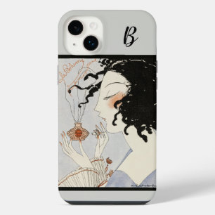 LADY WITH PERFUME BOTTLE ART DECO BEAUTY Monogram iPhone 14 Plus Case