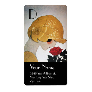 LADY WITH RED ROSE BEAUTY FASHION COSTUME DESIGNER