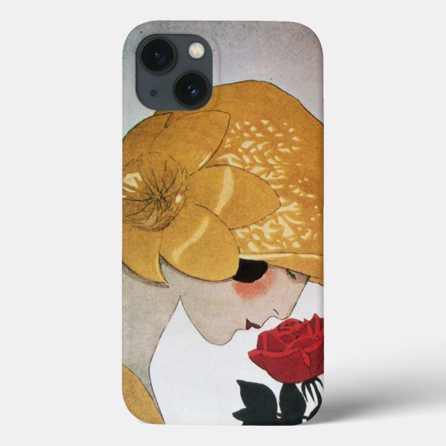 LADY WITH RED ROSE Case-Mate iPhone CASE (Back)