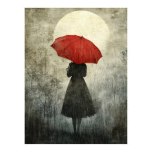 Lady with Red Umbrella – Surreal Silhouette Art