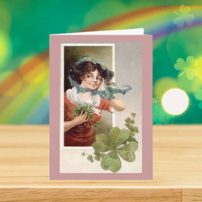Lady with Shamrocks Card (Lady with Shamrocks Card)