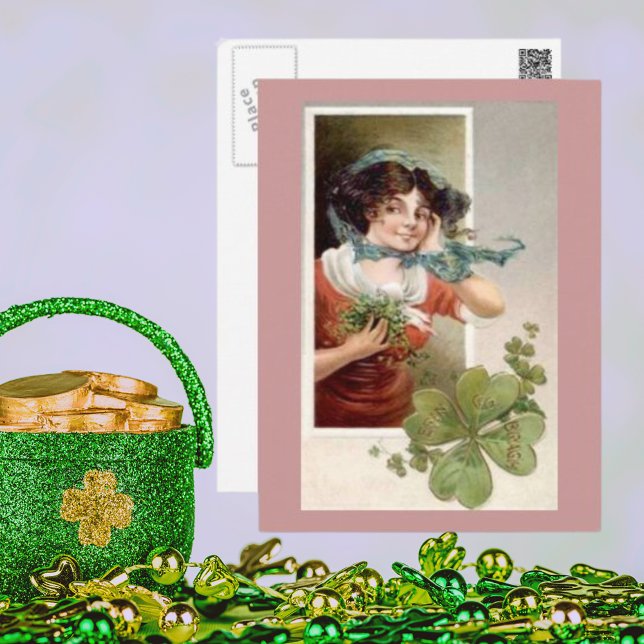 Lady with Shamrocks Postcard (Lady with Shamrocks Postcard)