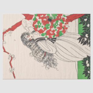 LADY WITH UMBRELLA Art Deco Beauty Fashion Hair Tissue Paper