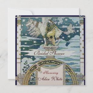 LADY WITH UNICORN BRIDAL SHOWER PARTY Champagne Invitation