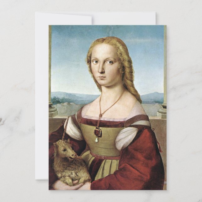 Lady with Unicorn - Raphael - c1506 Card (Front)