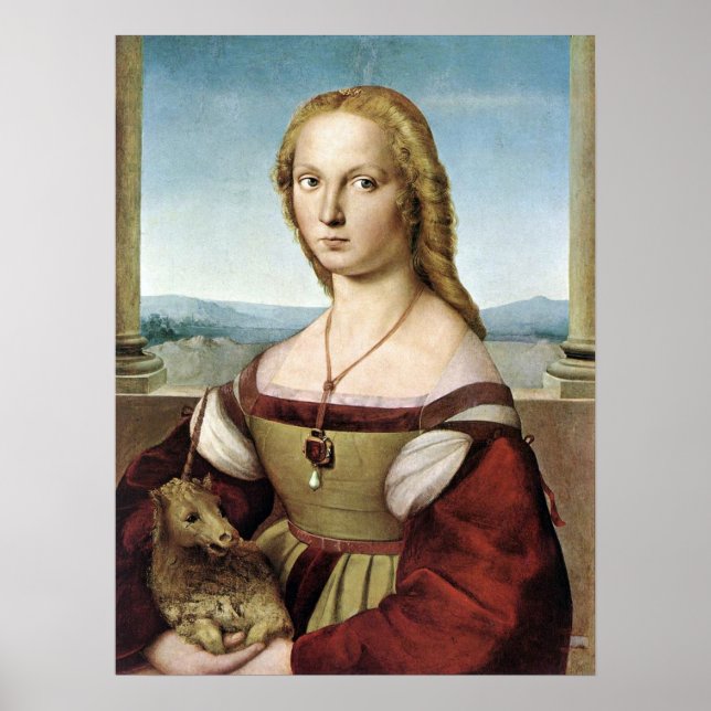 Lady with Unicorn - Raphael - c1506 Poster (Front)