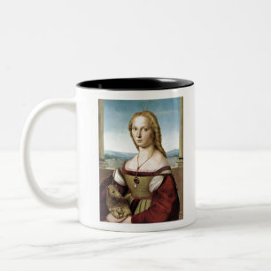Lady with Unicorn - Raphael - c1506 Two-Tone Coffee Mug