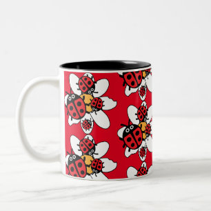 ladybird And Ladybug Family   Two-Tone Coffee Mug
