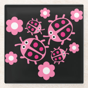 Ladybird And ladybug Glass Coaster