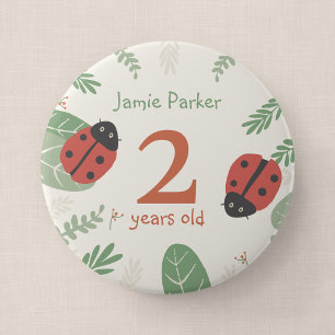 Ladybird Birthday Badge with Custom Name and Age