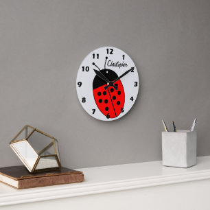 Ladybird Design Personalised Round Clock