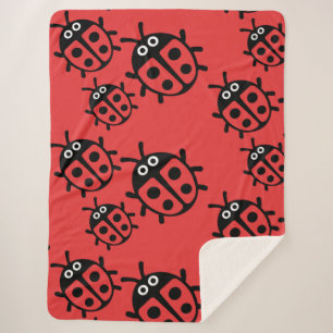 ladybird Family Sherpa Blanket