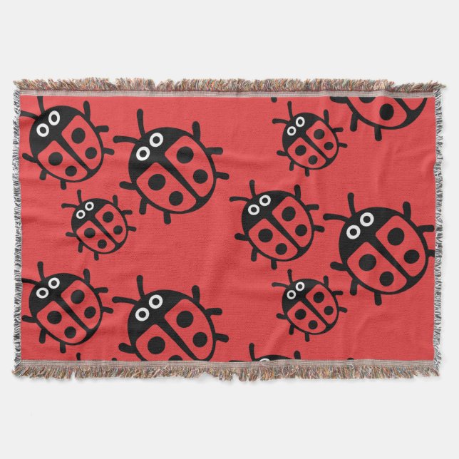 ladybird Family Throw Blanket (Front)