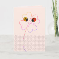 Ladybird Heart Clover Pink Congratulations Wedding