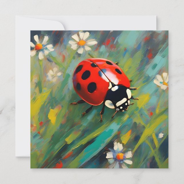 Ladybird Ladybug Flat Greetings Card (Front)