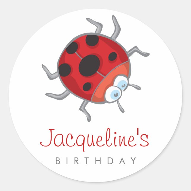 Ladybird / Ladybug Gift Party Favours Label Sticke (Front)