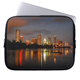 Ladybird Lake Austin Texas Night Skyline Laptop Sleeve