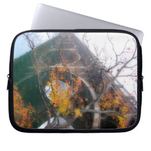 Ladybird Lake Bridge in Fall - Austin Texas Laptop Sleeve