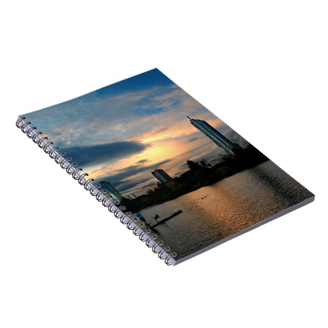 Ladybird Lake Dog Park Sunset Austin Texas Skyline Notebook (Right Side)