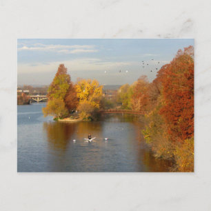 Ladybird Lake Fall Rower - Downtown Austin Texas Postcard