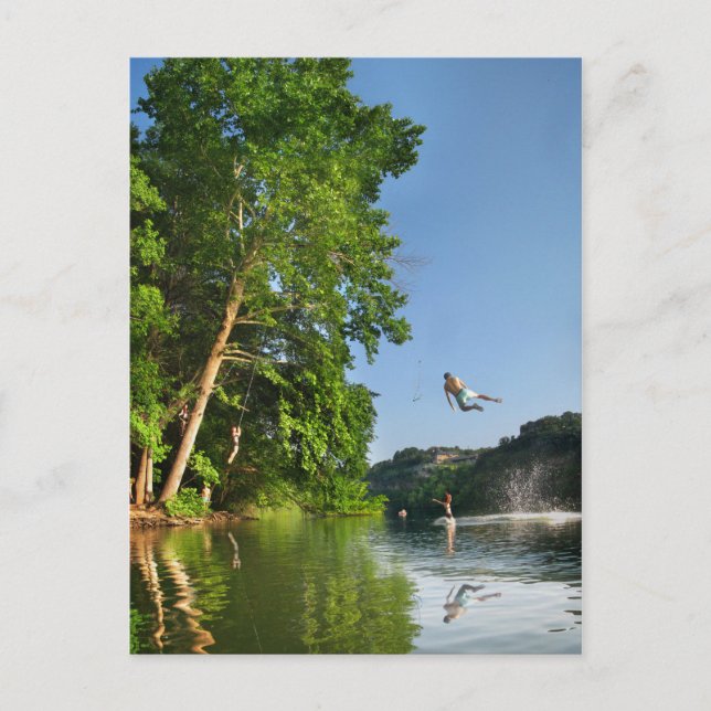 Ladybird Lake Rope Swing - Austin Texas Postcard (Front)