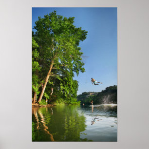 Ladybird Lake Rope Swing - Austin Texas Poster