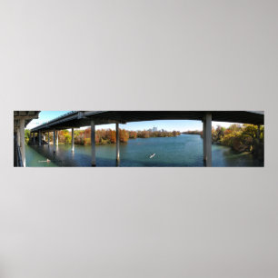Ladybird Lake Rowers - Austin Texas Skyline Poster