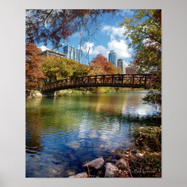 Ladybird Lake Running Trail Bridge - Austin, Texas Poster (Front)