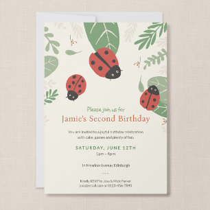 Ladybird Meadow Kid's Birthday Party Invitation