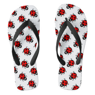 Ladybird Pattern Flip Flops