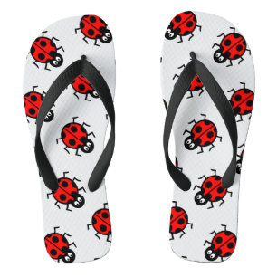 Ladybird Pattern Flip Flops
