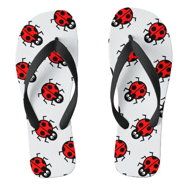 Ladybird Pattern Flip Flops (Footbed)