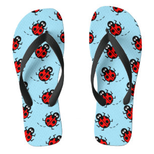 Ladybird Pattern Flip Flops