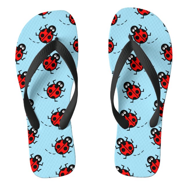 Ladybird Pattern Flip Flops (Footbed)