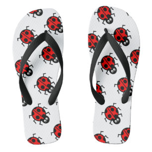 Ladybird Pattern Flip Flops