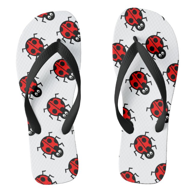 Ladybird Pattern Flip Flops (Footbed)