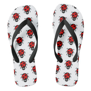 Ladybird Pattern Flip Flops