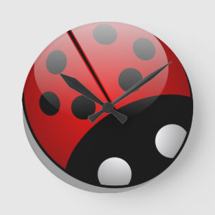 Ladybird Round Clock