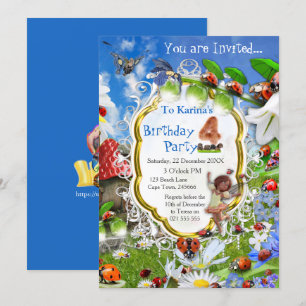 LADYBIRDS AND BUTTERFLIES INVITATION