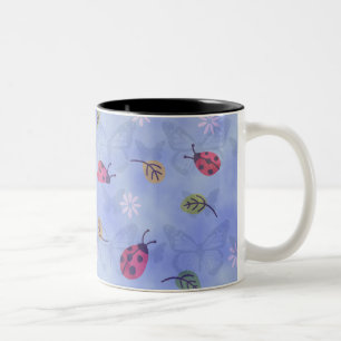 Ladybirds and Butterflies Two-Tone Coffee Mug