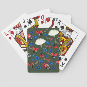 Ladybirds Flowers  Playing Cards