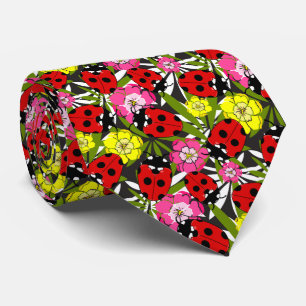 Ladybirds Lady Beetles and Flowers Gardener's Tie