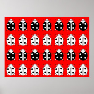 ladybirds pattern poster