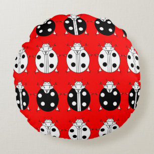 ladybirds pattern round cushion