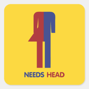 Ladyboy Needs Head Square Sticker