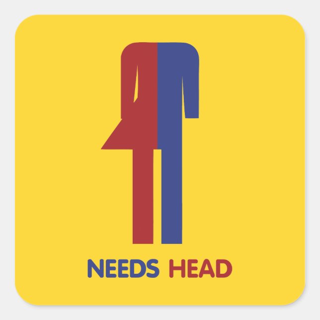 Ladyboy Needs Head Square Sticker (Front)